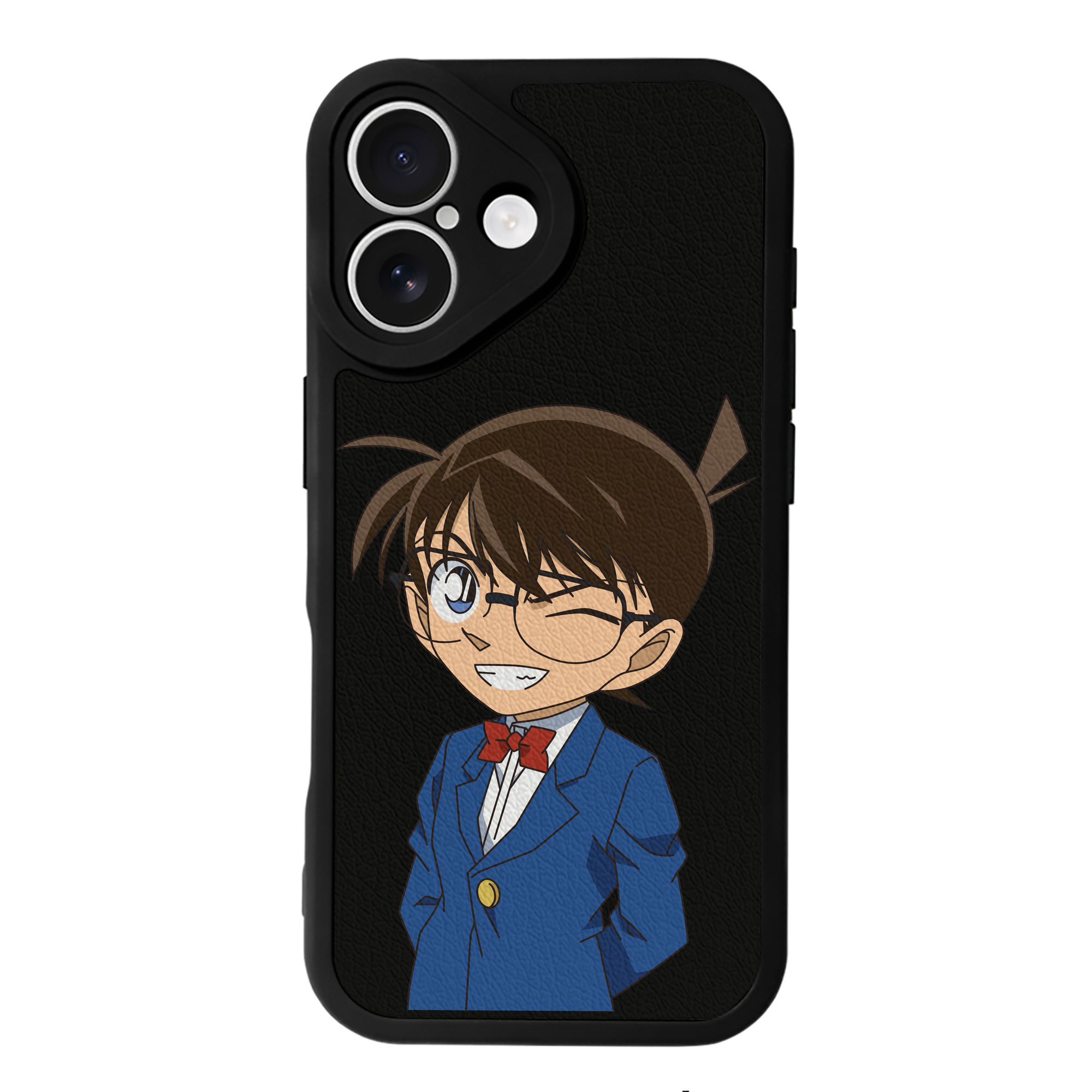 （画像用） 名探偵コナン 江戸川 コナン Detective Conan Conan Edogawa 【iPhone 16シリーズ対応】シリコンスマホケース（レザー調） 材質：シリコン